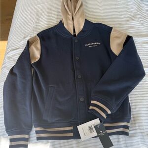 Abercrombie Kids Navy and Cream Striped Jacket
